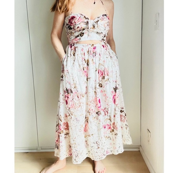 Zimmermann 2  Eden broderie Midi halter dress US 8 - Picture 2 of 10